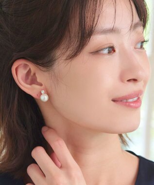 Tiaclasse 【選べる2TYPEデザイン】【金属アレルギー対応】 【養殖パール】  ワンポイントパールピアス＆イヤリング イヤリング：ピンクゴールド