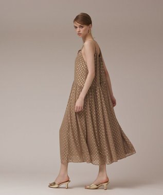 GRACE CONTINENTAL フォイルドットキャミワンピース ベージュ