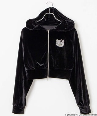 WEGO 【サンリオ】HELLOKITTYコラボベロアパーカー ブラック