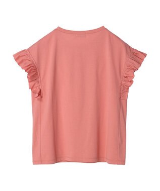 earth music&ecology プレーティング天竺フリルプルオーバー Rose