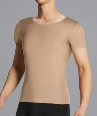 WACOAL MEN 【オーガニック綿混インナー】多機能を着る。綿の贅沢オーガニック フリーなカッティング（ネック・袖・裾）2分袖 GL5210 /ブロス バイ ワコールメン ベージュ