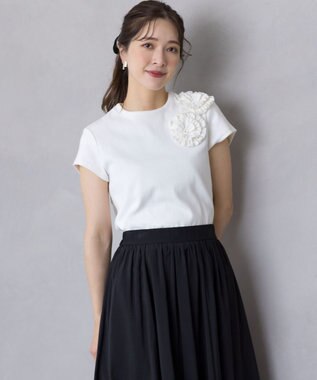 組曲 テレココサージュ Tシャツ ホワイト系