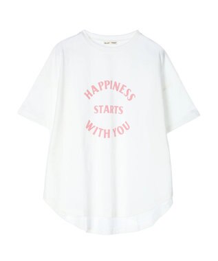 CRAFT STANDARD BOUTIQUE シルケット天竺　ロゴＰＴ裾ラウンドチュニックＳ／Ｓ Off White