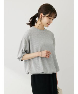 Green Parks ワッフル布帛ドッキングプルオーバー Gray Mixture