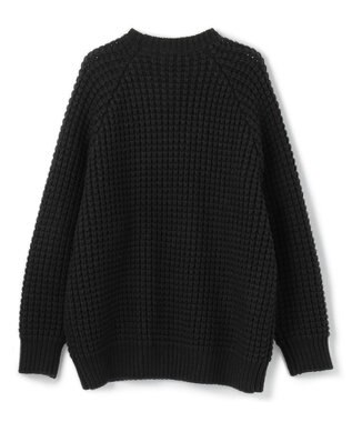 UNFILO MENS 【男女兼用】ウールポップコーン クルーネック ニット ブラック