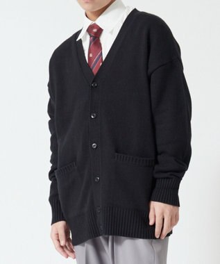 WEGO 【SCHOOL ITEM】メンズスクールニットカーディガン ブラック