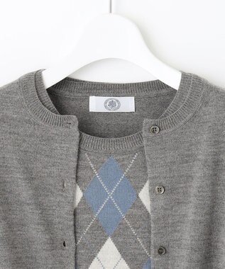 J.PRESS LADIES 【洗える】アーガイルツイン ニット グレー系