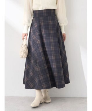 earth music&ecology バックレースアップチェックスカート