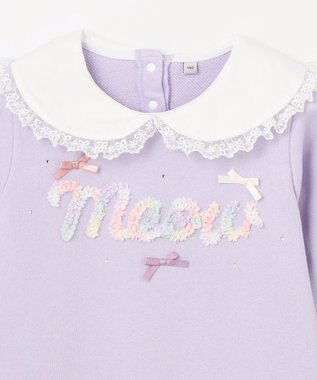 ANY KIDS 裏毛 モシャモシャ ロゴ トレーナー ラベンダー