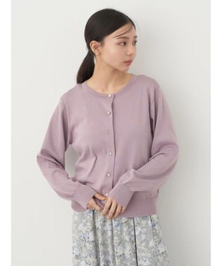 earth music&ecology いろいろ釦クルーネックカーディガン Lavender