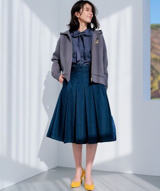 組曲 フード付きバックフリル パーカー グレー系