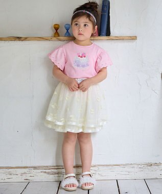 ANY KIDS リボン チュールスカート エクリュ