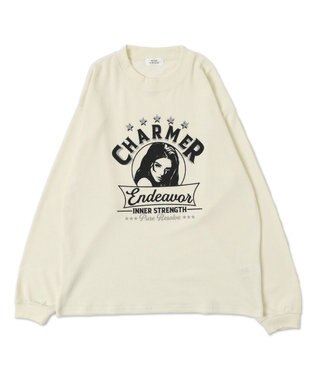 WEGO ワッフルグラフィックT（LS） オフホワイト