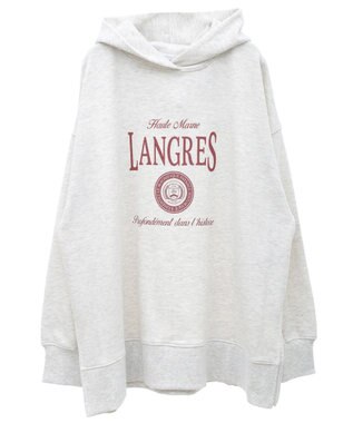 Green Parks 裏毛エンブレムパーカーチュニック Oatmeal