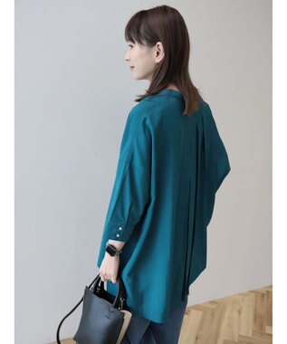 AMERICAN HOLIC 接触冷感バンドカラーチュニック Blue Green