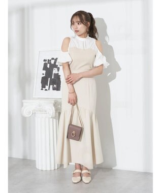 earth music&ecology オープンショルダードッキングプルオーバー Ivory