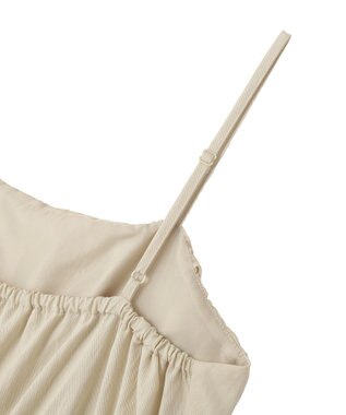 Green Parks 胸元バルーンワイドシルエットサロペット Light Beige