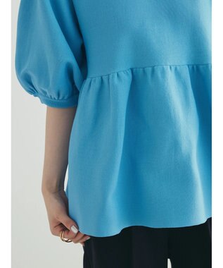 Green Parks armonia. ウエストギャザー袖ボリュームニット Blue