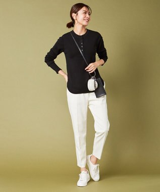 ICB 【洗える】 エクストラファインメリノ ヘンリーネックプルオーバー ブラック系