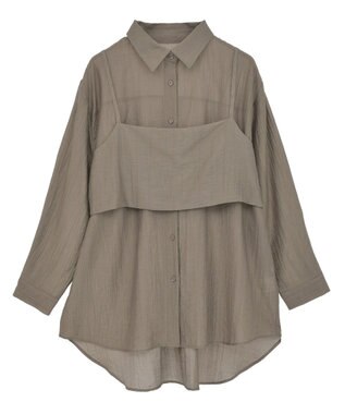 Green Parks ＳＥＴ２点シアーシャツ＋ビスチェ Brown