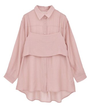 Green Parks ＳＥＴ２点シアーシャツ＋ビスチェ Pink