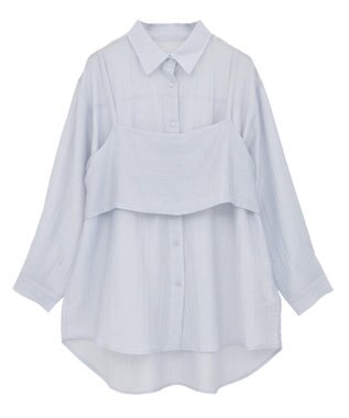 Green Parks ＳＥＴ２点シアーシャツ＋ビスチェ Light Gray