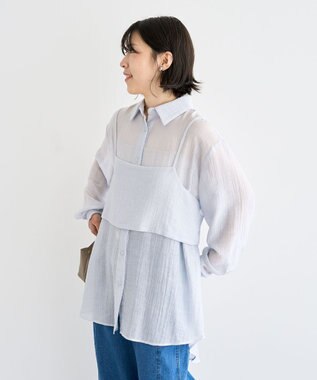 Green Parks ＳＥＴ２点シアーシャツ＋ビスチェ Light Gray