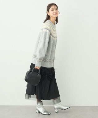 earth music&ecology オーロララメノルディックチュニック Gray