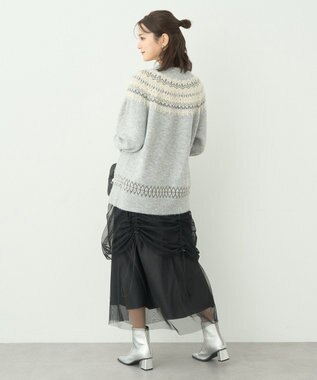 earth music&ecology オーロララメノルディックチュニック Gray