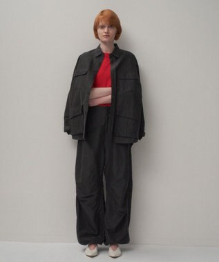 ATON SILK LINEN POPLIN | スノーパンツ CHARCOAL GRAY