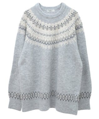 earth music&ecology オーロララメノルディックチュニック Gray