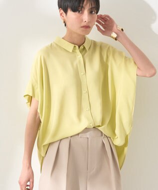 AMERICAN HOLIC 【接触冷感】タックフレンチスリーブシャツ Pistachio