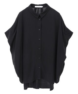 AMERICAN HOLIC 【接触冷感】タックフレンチスリーブシャツ Black