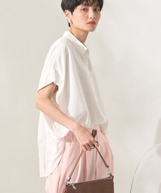 AMERICAN HOLIC 【接触冷感】タックフレンチスリーブシャツ Off White