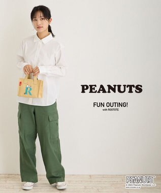 ROOTOTE 8599【スヌーピー】IP.ベビールー.ボックスジュート.ピーナッツ-9D 01：R-ベージュ