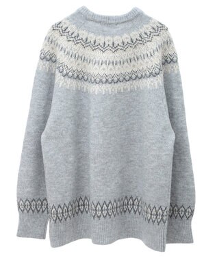 earth music&ecology オーロララメノルディックチュニック Gray