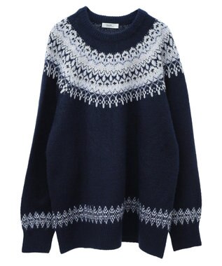 earth music&ecology オーロララメノルディックチュニック Navy