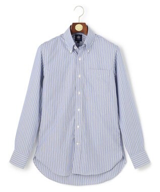 J.PRESS MEN 【PREMIUM PLEATS / 形態安定】イングリッシュストライプ ドレスシャツ / B.D. ネイビー系1