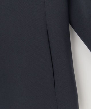 自由区 【セットアップ対応・洗える】トリアセダブルクロスノーカラー ジャケット ネイビー系