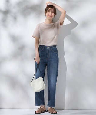 ANY L 【洗濯機可】ラメテレコTシャツ ベージュラメ