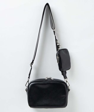 WEGO ポーチ付きスクエアショルダー ブラック