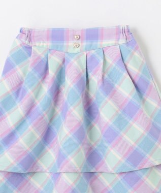 ANY KIDS シャギーチェックスカート ラベンダー系