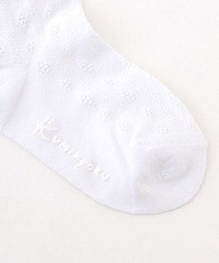 組曲 KIDS 【13-24cm】レース付シルケット ショートソックス オフホワイト系