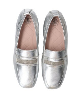 INTER-CHAUSSURES 【BUSSOLA】シャーリングフラットローファー シルバー