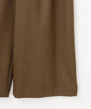 自由区 デニムライクツイルワイド パンツ ブラウン