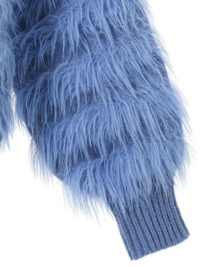 YECCA VECCA フェザーボーダーニット Blue