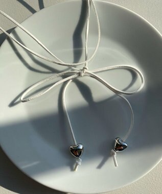 WEGO Lハートリボンチョーカー ホワイト