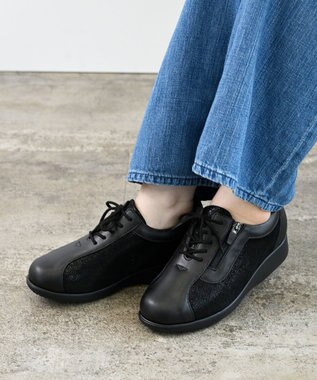 Pointer 日本製 本革コンフォートシューズ ブラック×スクラッチ