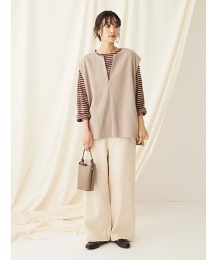 CRAFT STANDARD BOUTIQUE ボーダーワッフルプルオーバー Brown