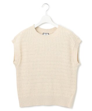 J.PRESS YORK STREET 【WOMEN】コットンケーブル ベスト アイボリー系